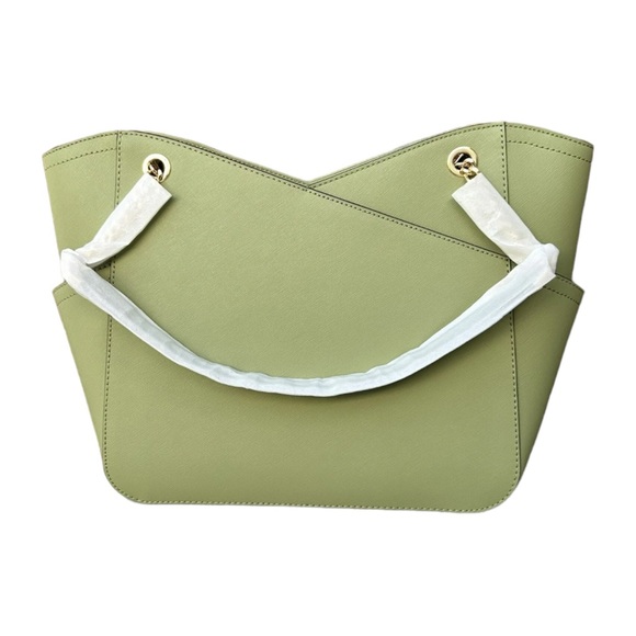 Michael Kors Jet Set Travel Large Chain Shoulder Tote Leather MK Signature PVC - Picture 2 of 9